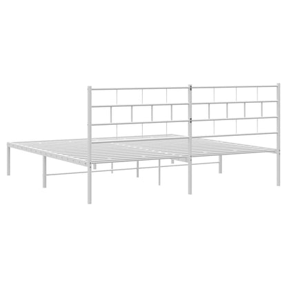 Giroletto con Testiera Metallo Bianco 180x200 cm | homemem39