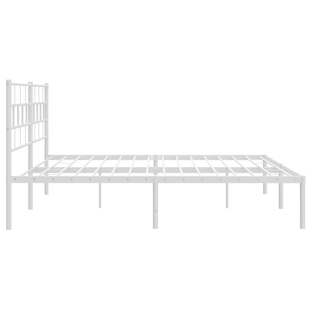 Giroletto con Testiera Metallo Bianco 193x203 cm