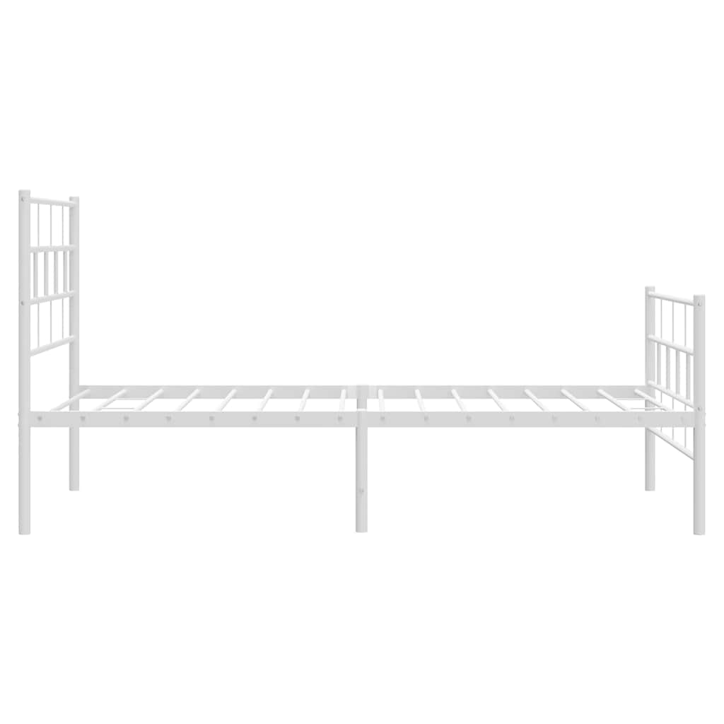 Giroletto con Testiera e Pediera Metallo Bianco 100x190 cm