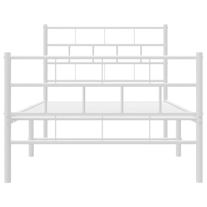 Giroletto con Testiera e Pediera Metallo Bianco 107x203 cm | homemem39
