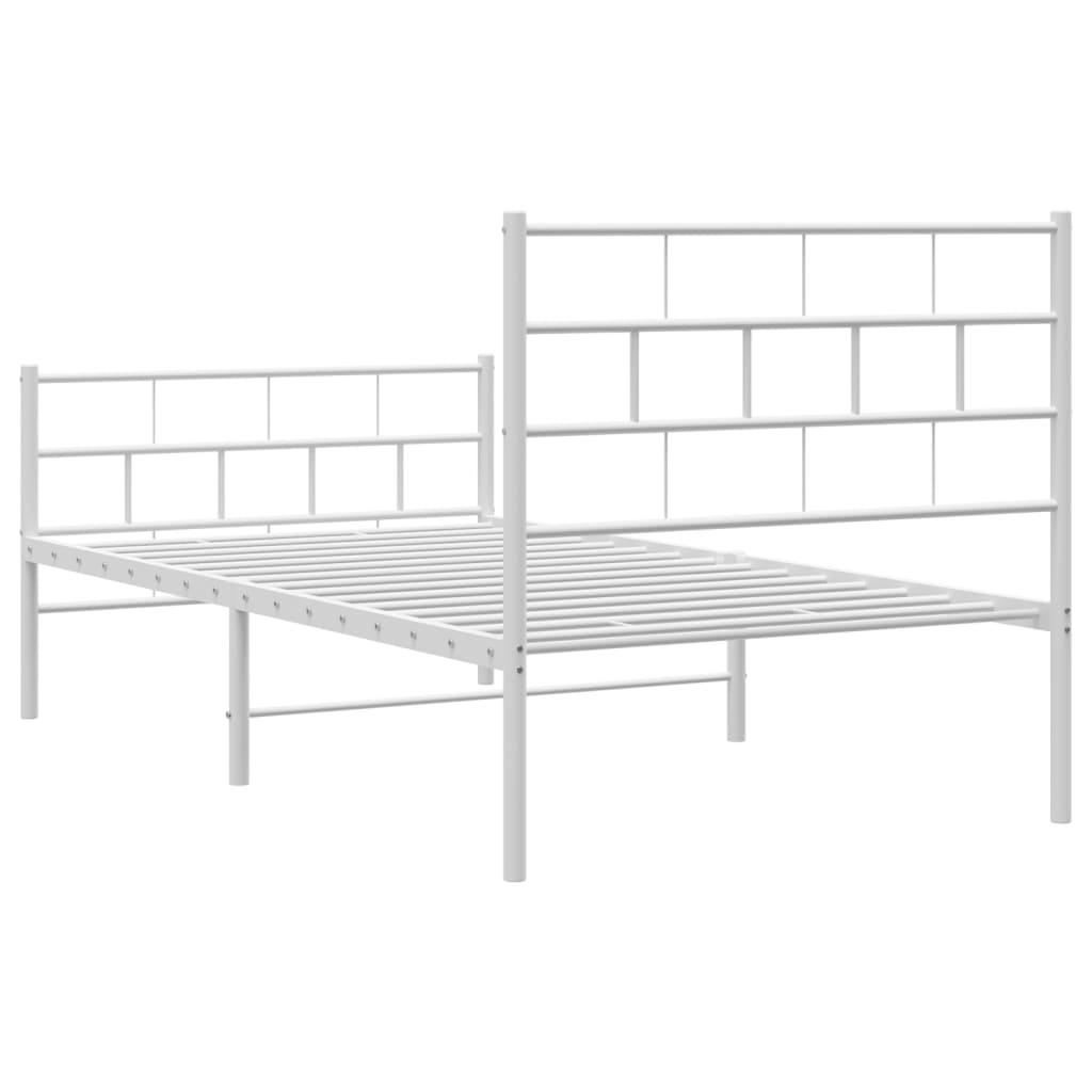 Giroletto con Testiera e Pediera Metallo Bianco 107x203 cm | homemem39