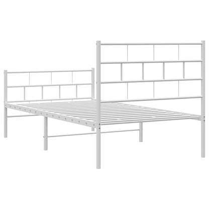 Giroletto con Testiera e Pediera Metallo Bianco 107x203 cm | homemem39