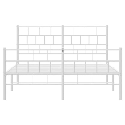 Giroletto con Testiera e Pediera Metallo Bianco 135x190 cm - homemem39