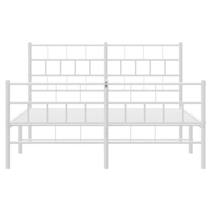 Giroletto con Testiera e Pediera Metallo Bianco 150x200 cm