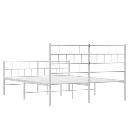 Giroletto con Testiera e Pediera Metallo Bianco 150x200 cm