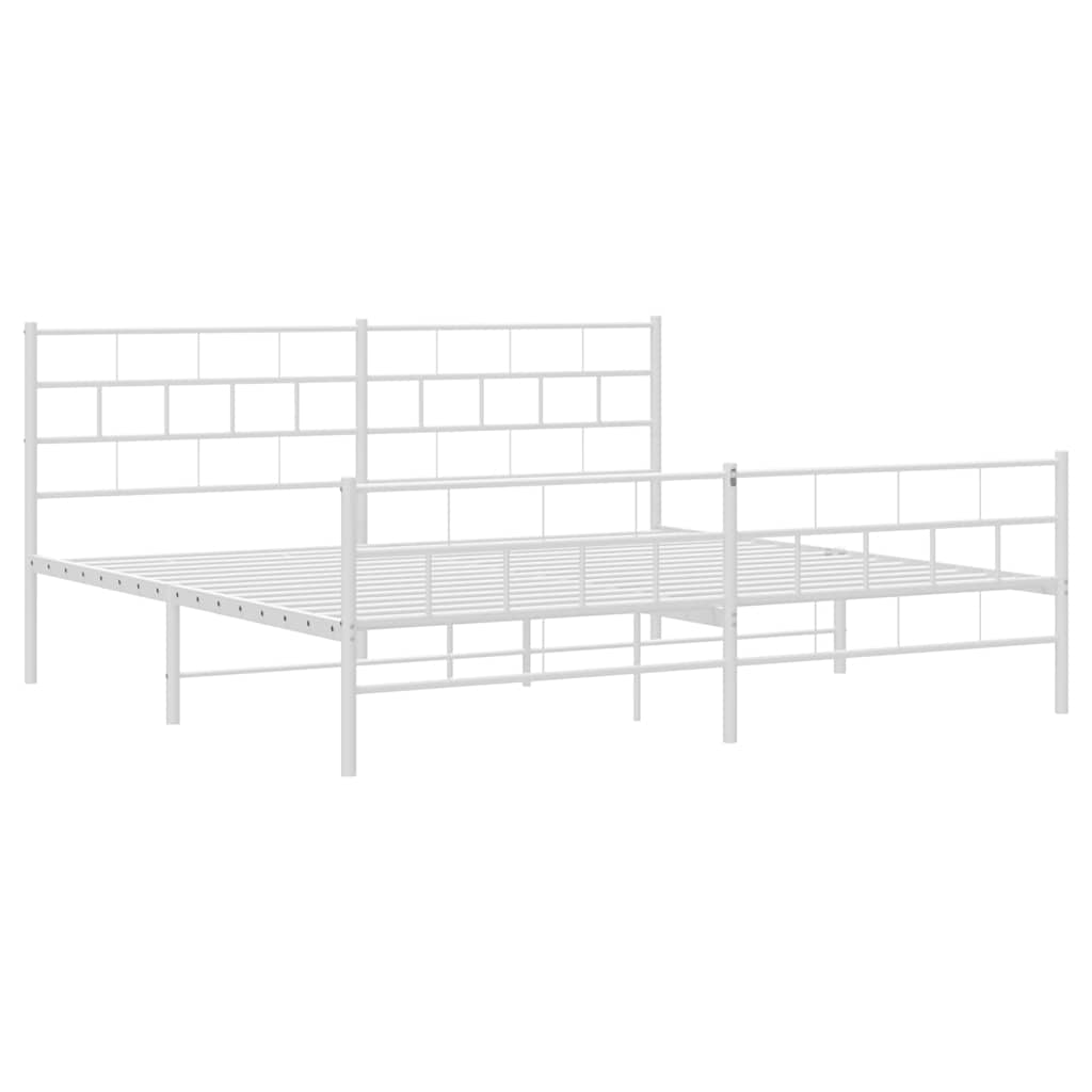 Giroletto con Testiera e Pediera Metallo Bianco 183x213 cm | homemem39
