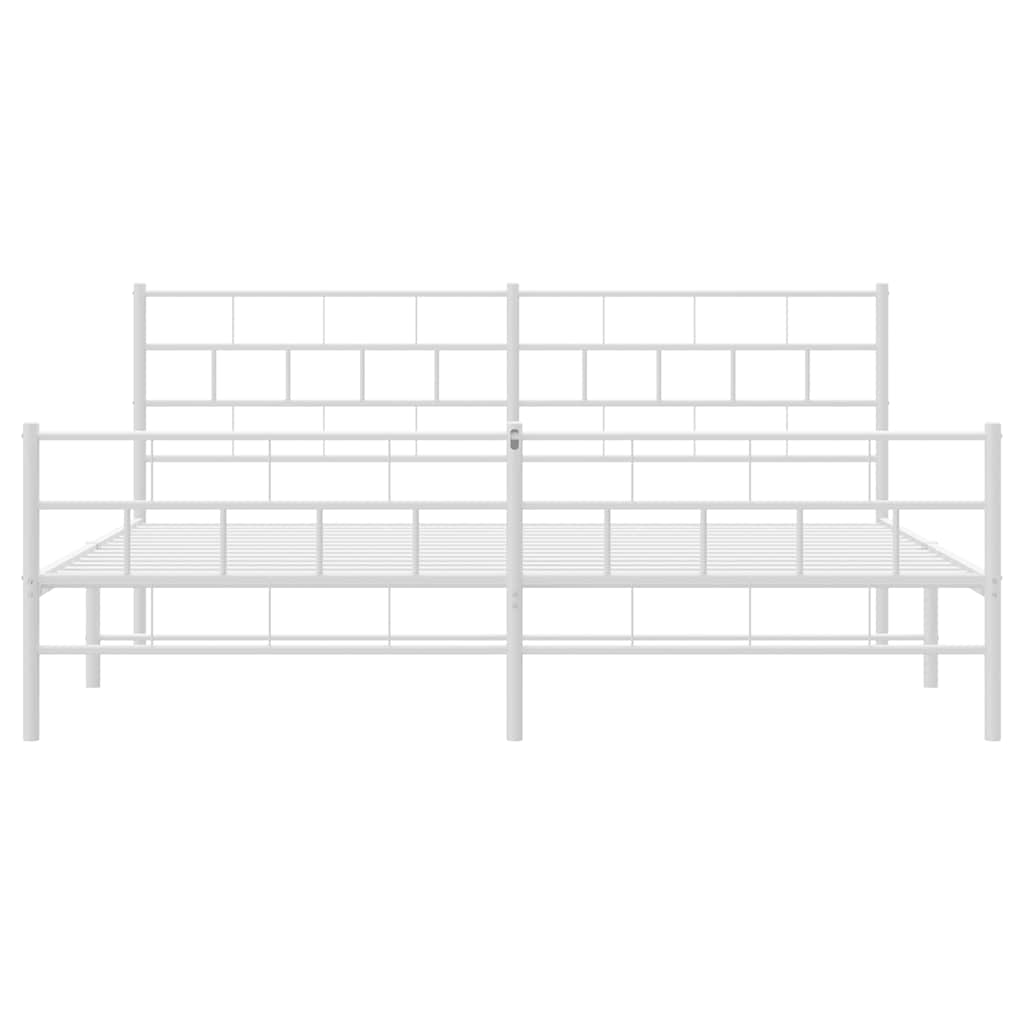 Giroletto con Testiera e Pediera Metallo Bianco 183x213 cm | homemem39