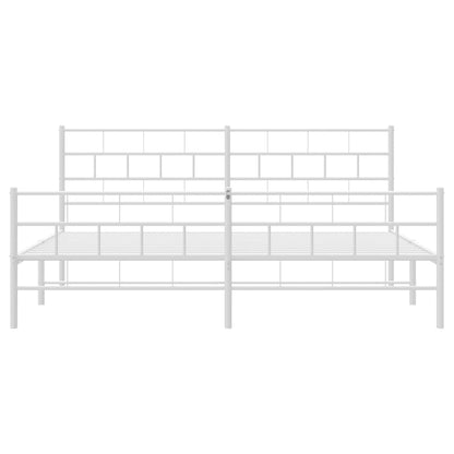Giroletto con Testiera e Pediera Metallo Bianco 183x213 cm | homemem39