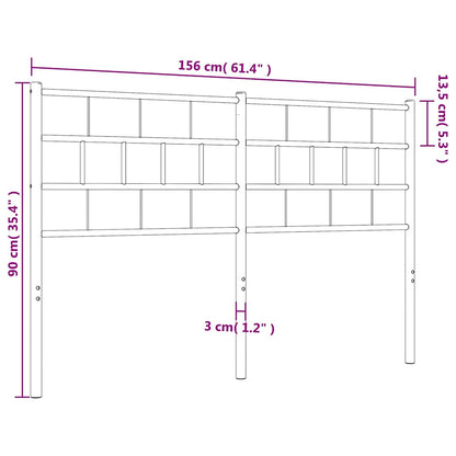 Testiera in Metallo Bianco 150 cm - homemem39