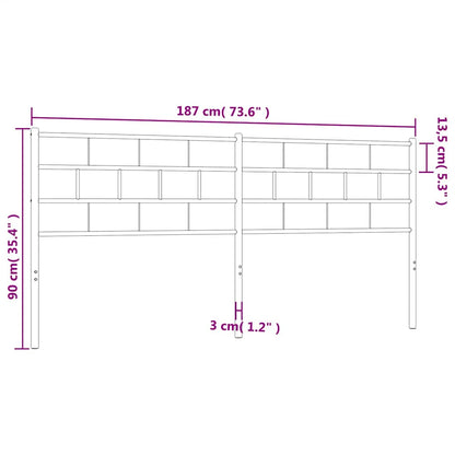 Testiera in Metallo Bianco 180 cm - homemem39