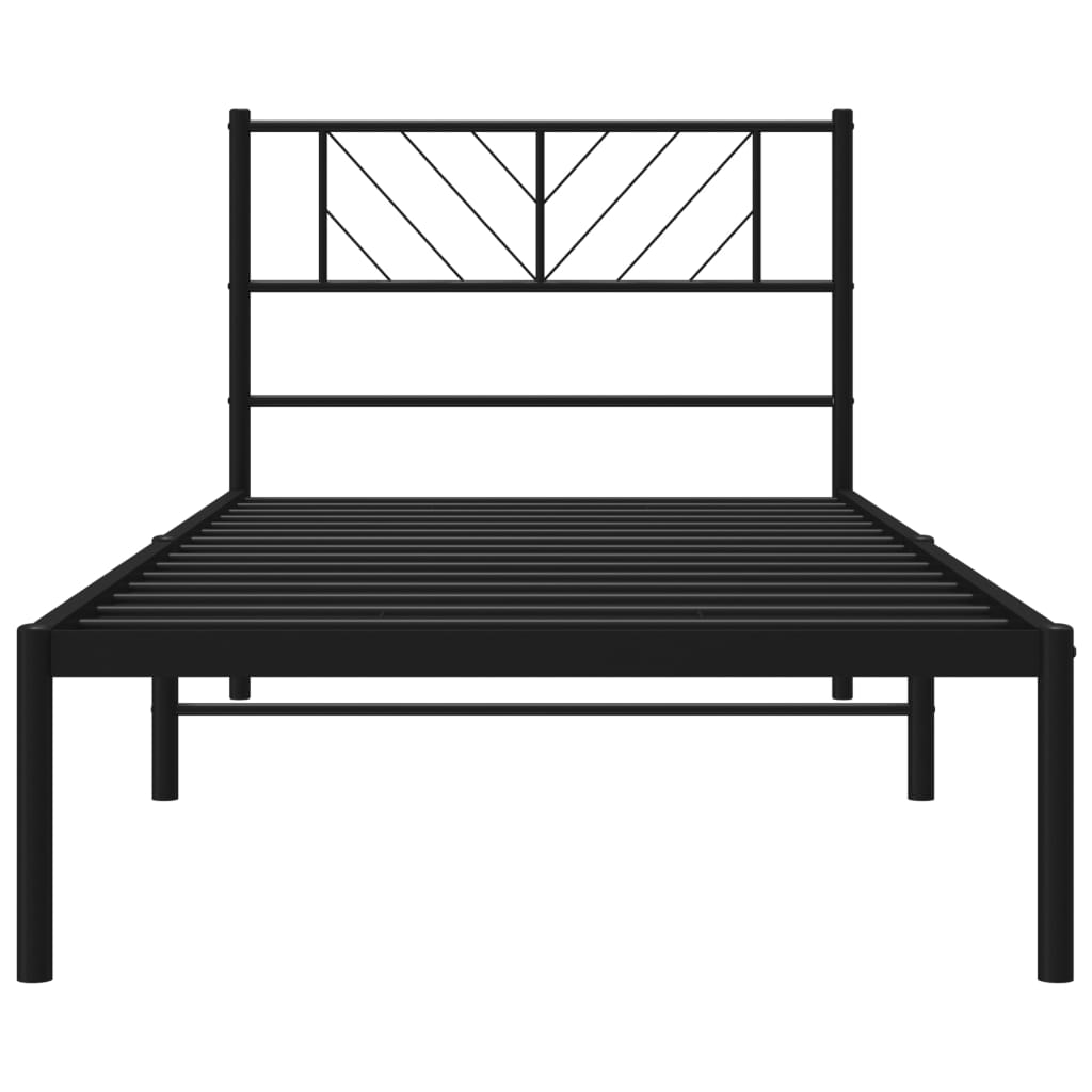Giroletto con Testiera in Metallo Nero 75x190 cm | homemem39