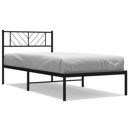 Giroletto con Testiera in Metallo Nero 80x200 cm | homemem39