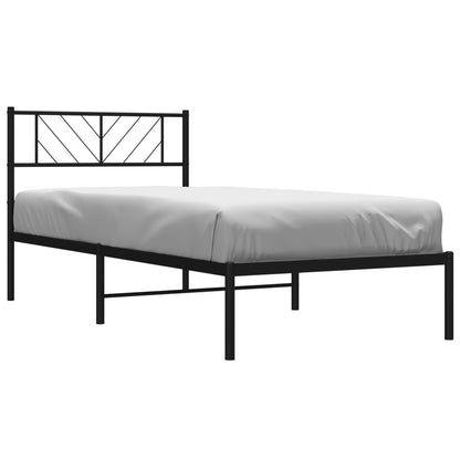 Giroletto con Testiera in Metallo Nero 80x200 cm | homemem39