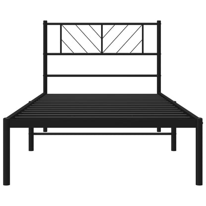 Giroletto con Testiera in Metallo Nero 80x200 cm | homemem39
