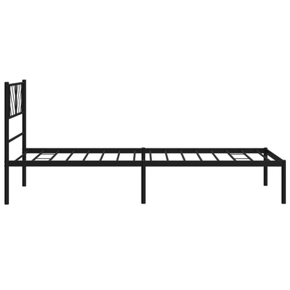 Giroletto con Testiera in Metallo Nero 80x200 cm | homemem39