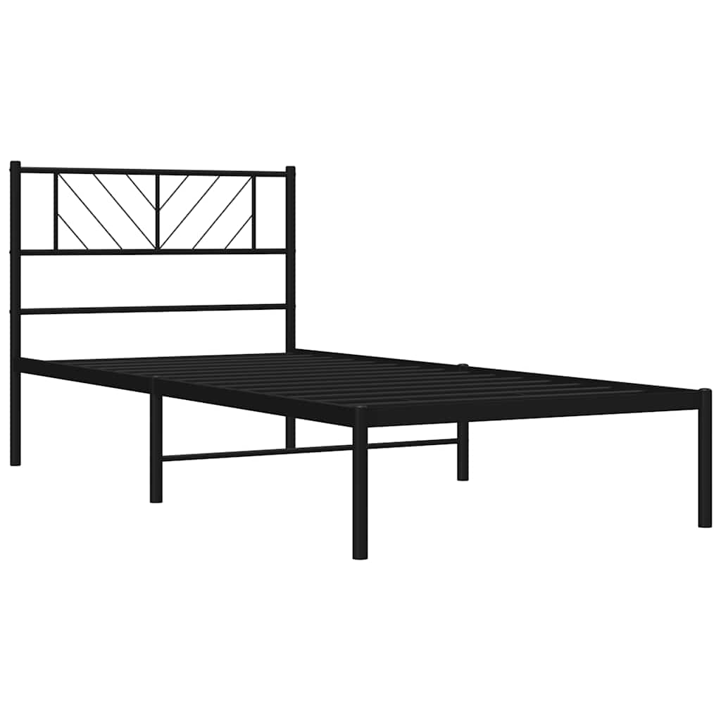 Giroletto con Testiera in Metallo Nero 100x190 cm | homemem39