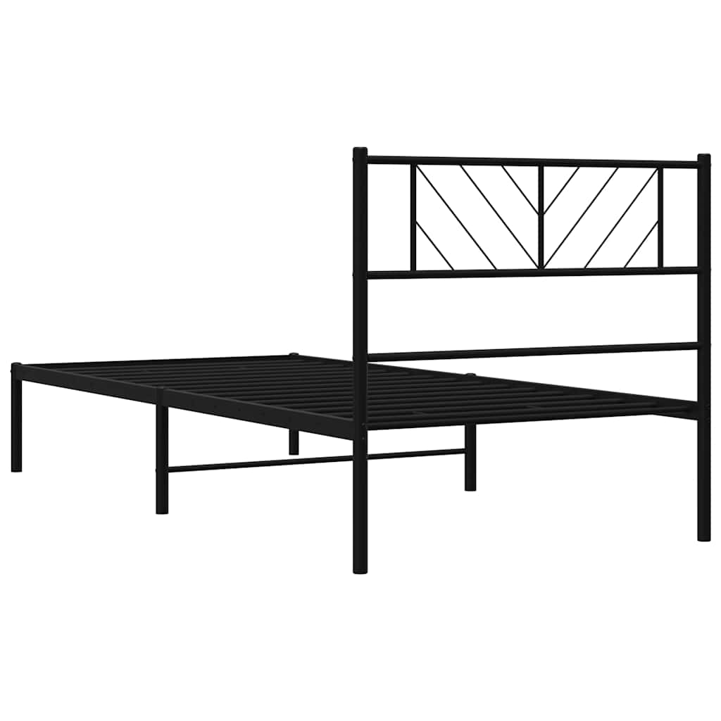 Giroletto con Testiera in Metallo Nero 100x190 cm | homemem39