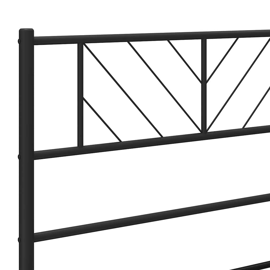 Giroletto con Testiera in Metallo Nero 100x190 cm | homemem39