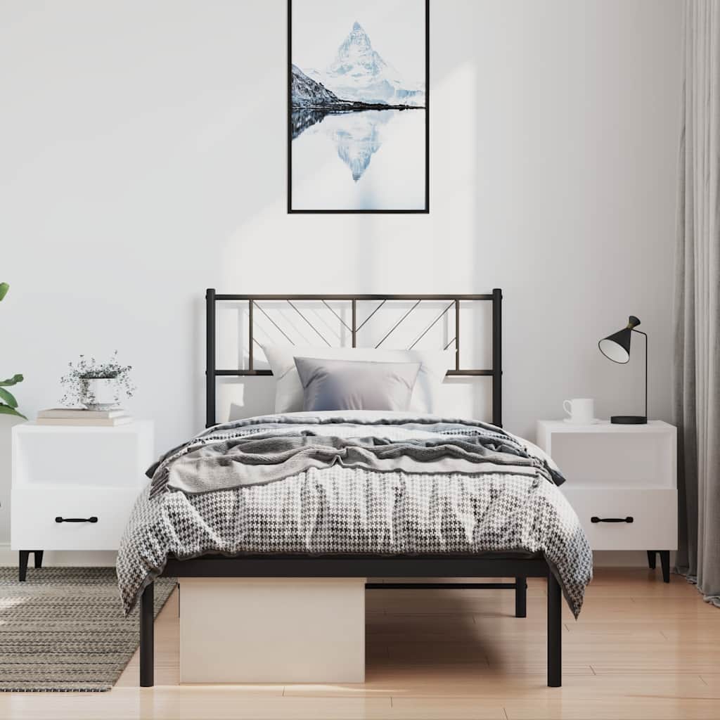 Giroletto con Testiera in Metallo Nero 100x190 cm | homemem39