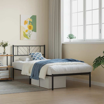 Giroletto con Testiera in Metallo Nero 107x203 cm | homemem39