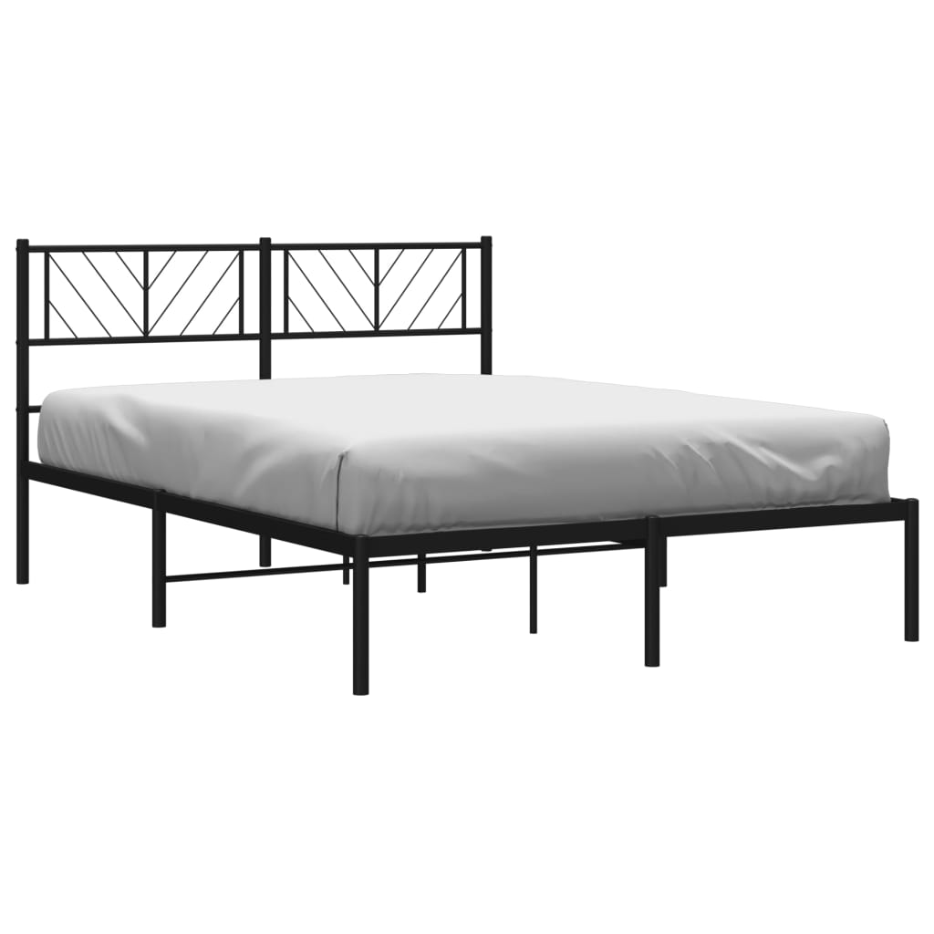 Giroletto con Testiera in Metallo Nero 120x190 cm | homemem39