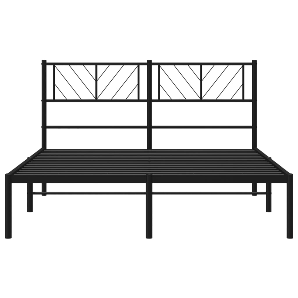 Giroletto con Testiera in Metallo Nero 120x190 cm | homemem39