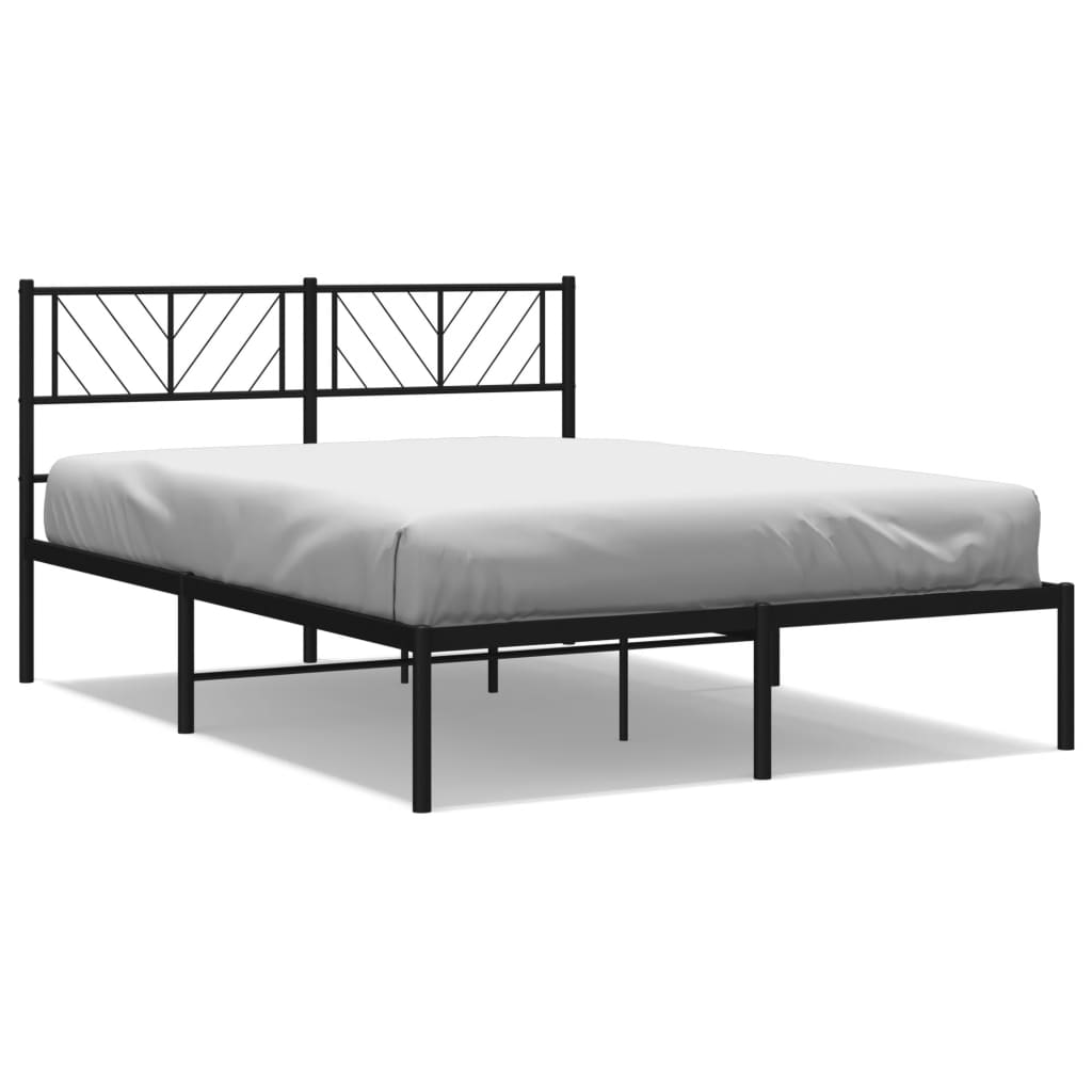 Giroletto con Testiera in Metallo Nero 140x190 cm | homemem39