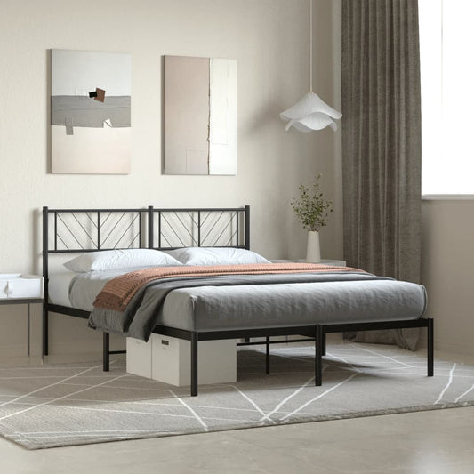 Giroletto con Testiera in Metallo Nero 140x190 cm | homemem39
