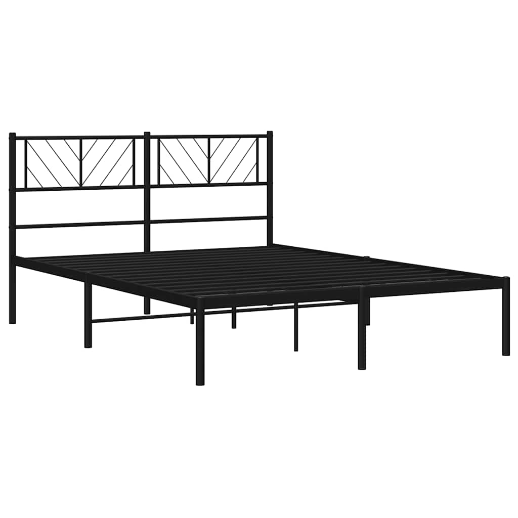Giroletto con Testiera in Metallo Nero 150x200 cm | homemem39