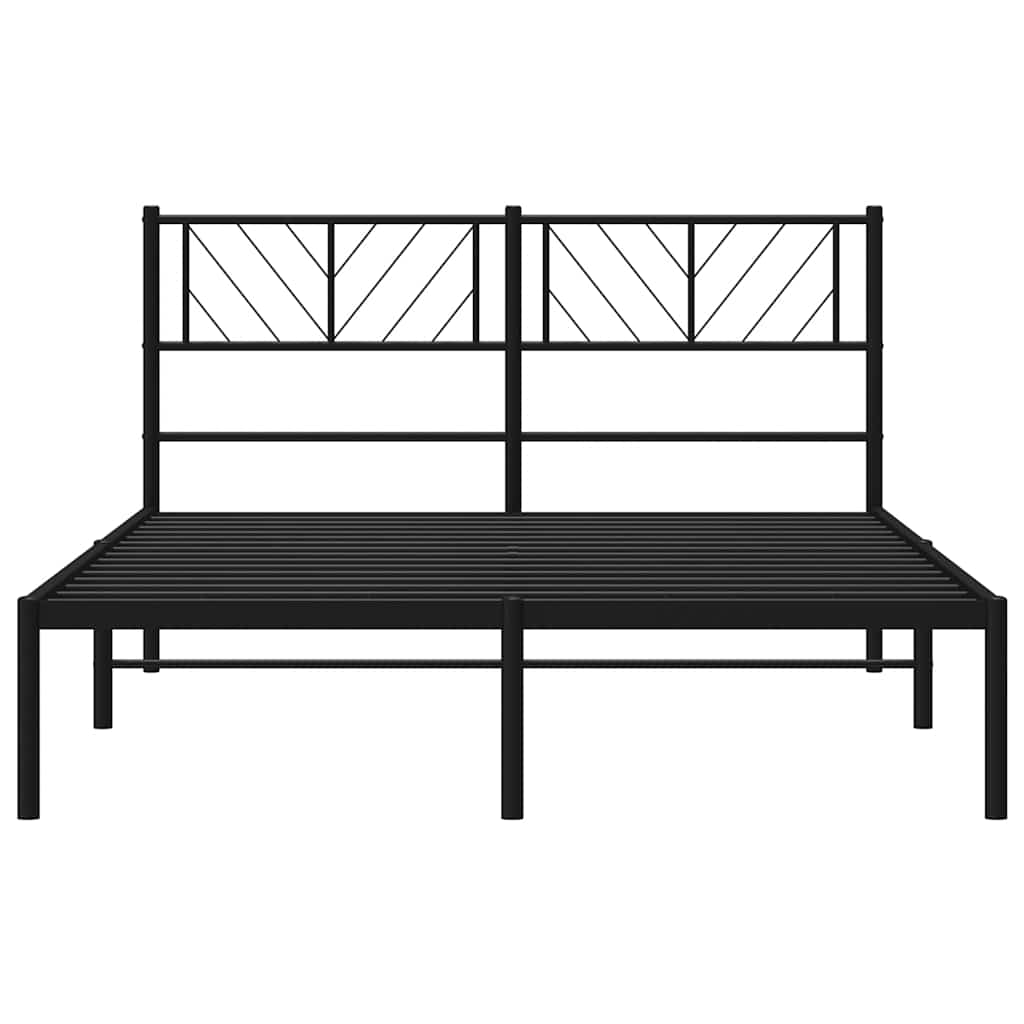Giroletto con Testiera in Metallo Nero 150x200 cm | homemem39