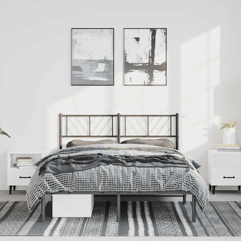 Giroletto con Testiera in Metallo Nero 150x200 cm | homemem39