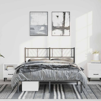 Giroletto con Testiera in Metallo Nero 150x200 cm | homemem39