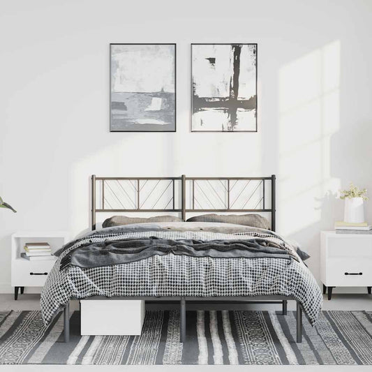 Giroletto con Testiera in Metallo Nero 150x200 cm | homemem39