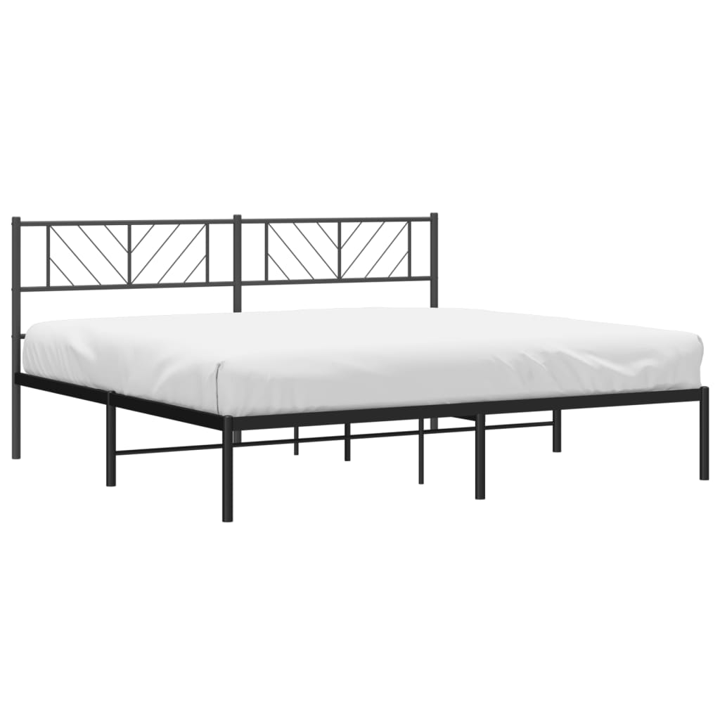 Giroletto con Testiera in Metallo Nero 180x200 cm | homemem39