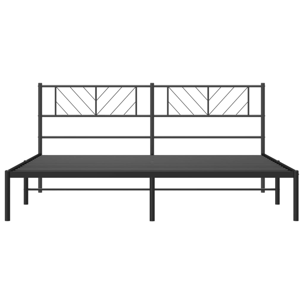 Giroletto con Testiera in Metallo Nero 180x200 cm | homemem39