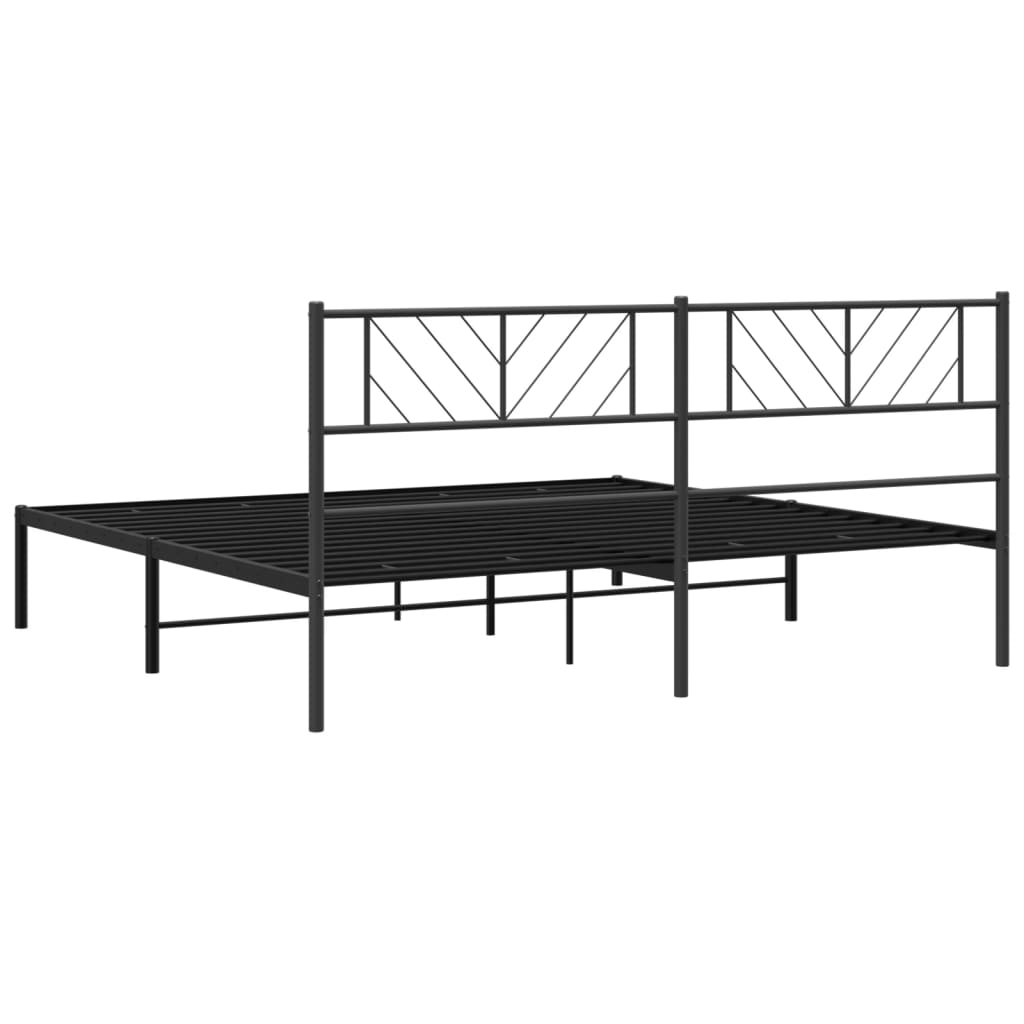 Giroletto con Testiera in Metallo Nero 180x200 cm | homemem39