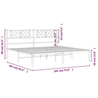 Giroletto con Testiera in Metallo Nero 180x200 cm | homemem39