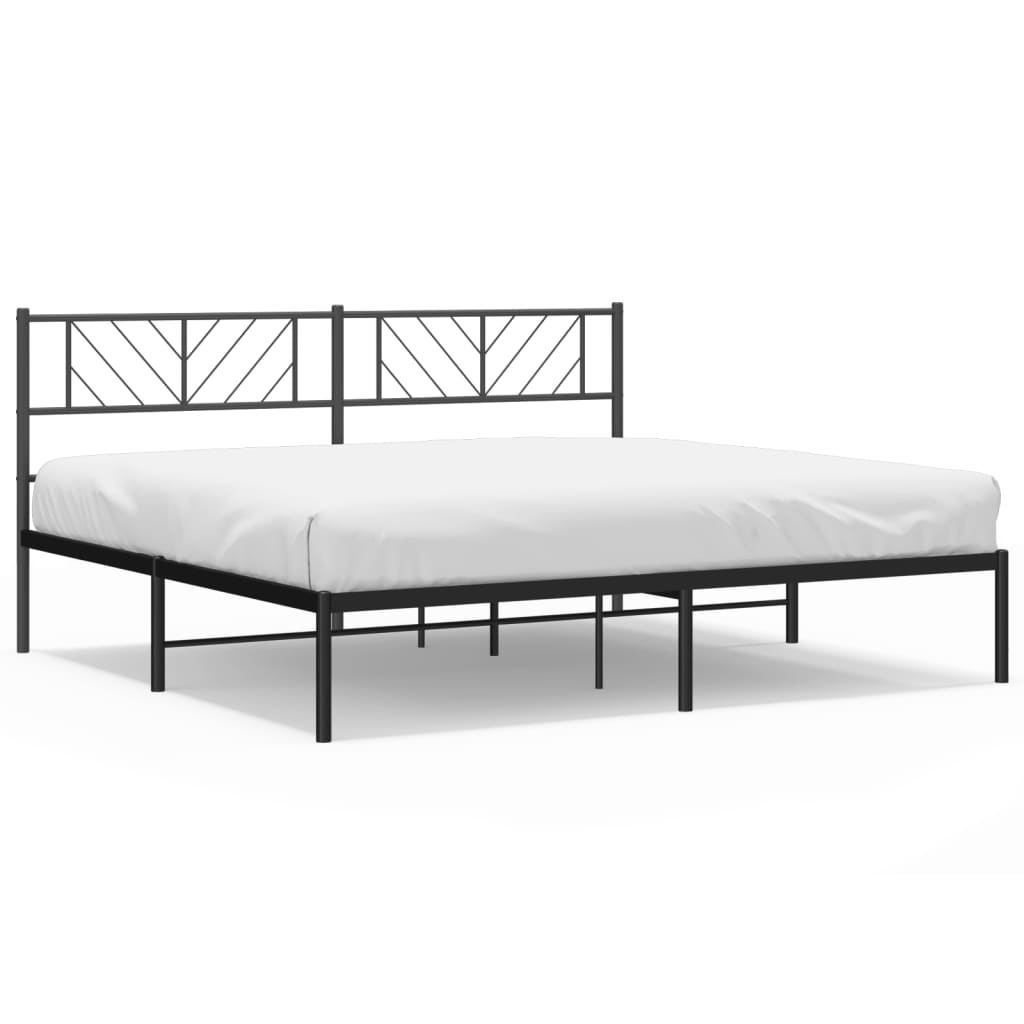 Giroletto con Testiera in Metallo Nero 200x200 cm | homemem39
