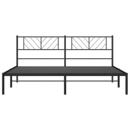 Giroletto con Testiera in Metallo Nero 200x200 cm | homemem39