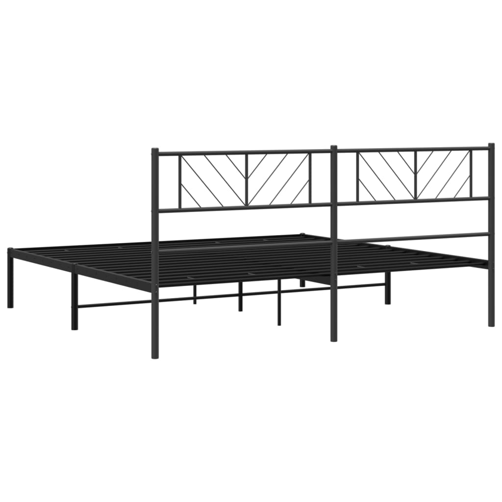Giroletto con Testiera in Metallo Nero 200x200 cm | homemem39