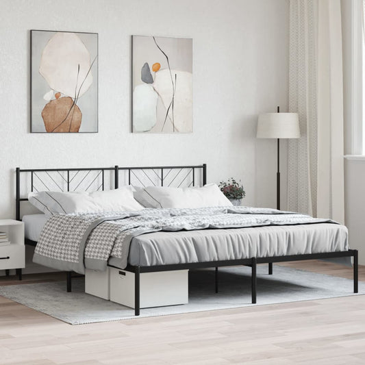 Giroletto con Testiera in Metallo Nero 200x200 cm | homemem39