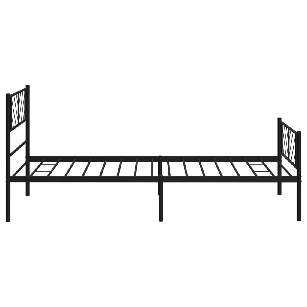 Giroletto con Testiera e Pediera Metallo Nero 90x190 cm | homemem39