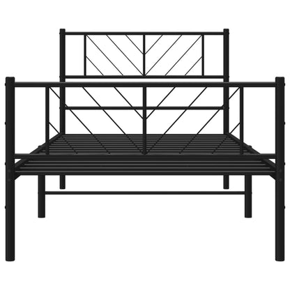 Giroletto con Testiera e Pediera Metallo Nero 100x200 cm | homemem39