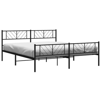 Giroletto senza Materaso con Pediera in Metallo Nero 180x200 cm | homemem39