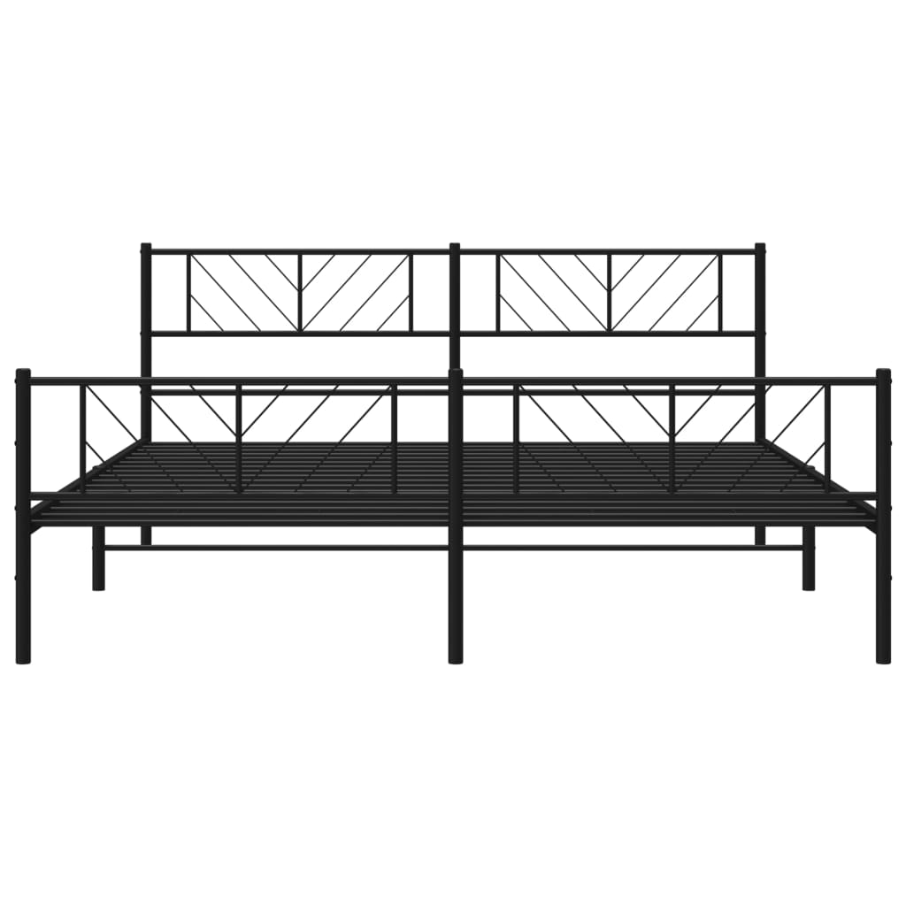 Giroletto senza Materaso con Pediera in Metallo Nero 180x200 cm | homemem39