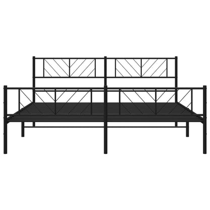 Giroletto senza Materaso con Pediera in Metallo Nero 180x200 cm | homemem39