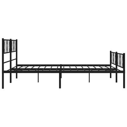 Giroletto senza Materaso con Pediera in Metallo Nero 180x200 cm | homemem39