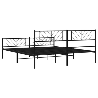Giroletto senza Materaso con Pediera in Metallo Nero 180x200 cm | homemem39
