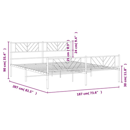 Giroletto senza Materaso con Pediera in Metallo Nero 180x200 cm | homemem39