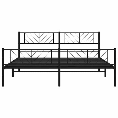 Giroletto con Testiera e Pediera Metallo Nero 183x213 cm | homemem39